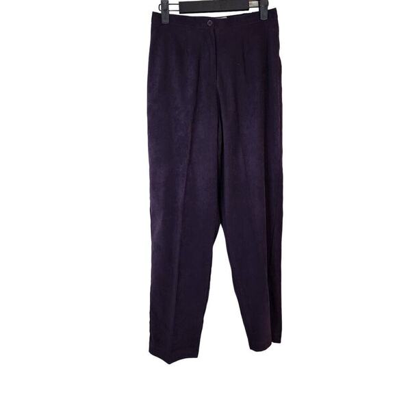 Vintage purple high waisted velvet straight pants size PM - Picture 1 of 7